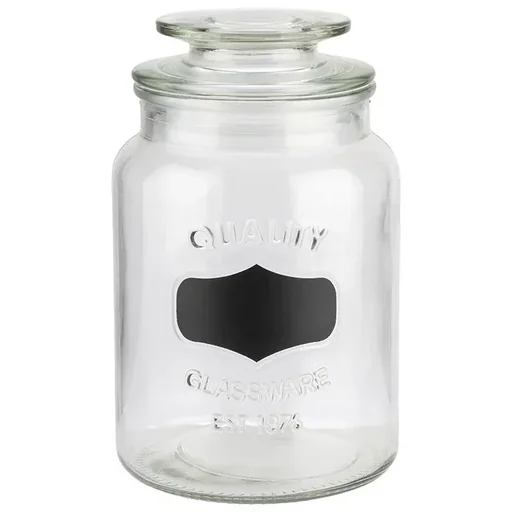 "Storage jar with labeling field - glass container with 1.5 L image"