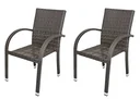 2 x stacking chairs "Modesto" dark grey