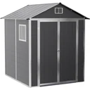 Garden shed with window and lock - Grey 186 x 183.5 x 218 cm