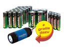 Zinc-carbon battery economy pack 40 pieces with LED flashlight