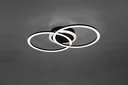 VENIDA LED ceiling light, 25 W, 3000 K, 2600 lm, switch dimmer, matt black, white acrylic