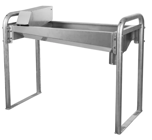 "Trough drinker made of stainless steel with base frame, 50 l, 120 cm image"