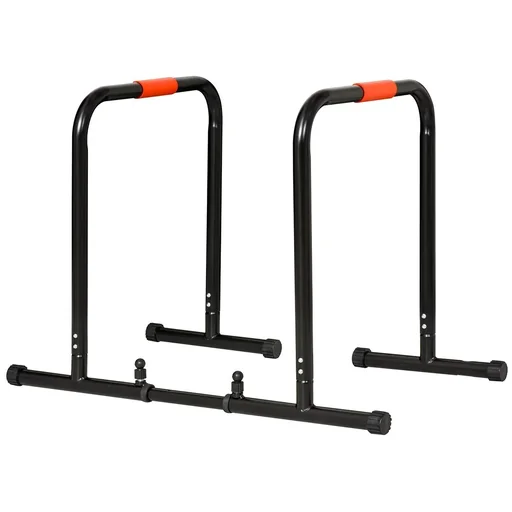 "Dip Bars Fitness Parallettes Push Up Dip Station Adjustable Fitness Multifunctional Steel Black 89-99 x 62 x 72 cm image"