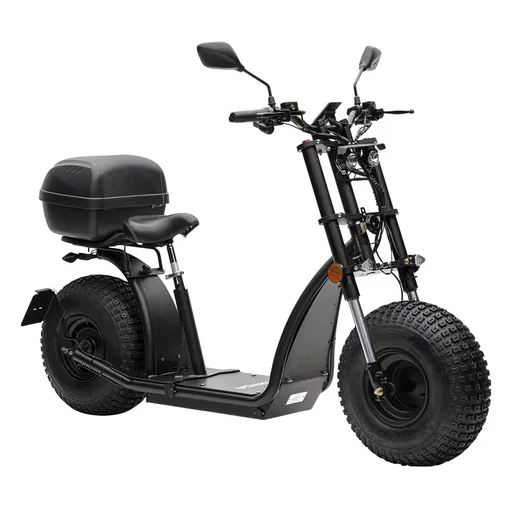 "Forca E-Scooter "Knumo" Duo, 45 km/h, 3000 W Safety Plus including indicators, handlebar bag, luggage case and lithium battery, black image"
