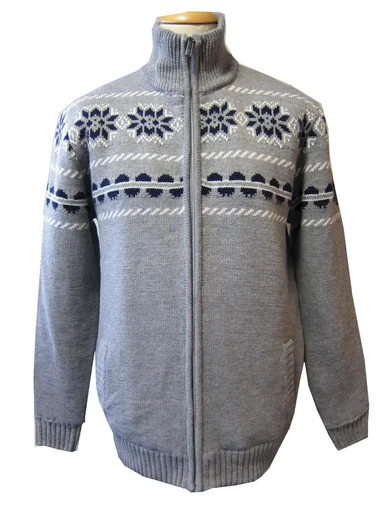 "Lined cardigan, light grey, size 4XL image"