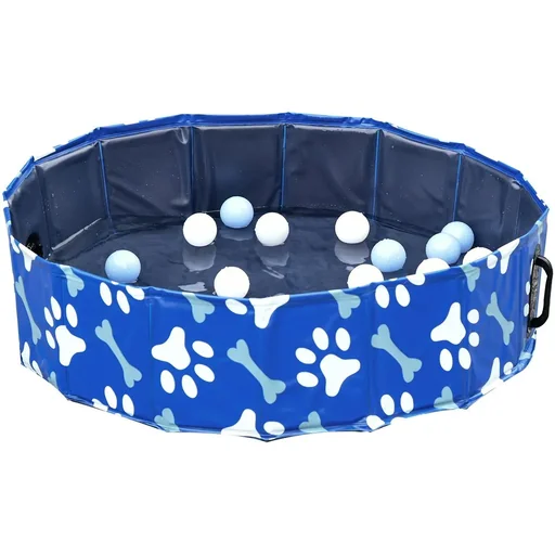"Dog pool with water drain valve blue image"
