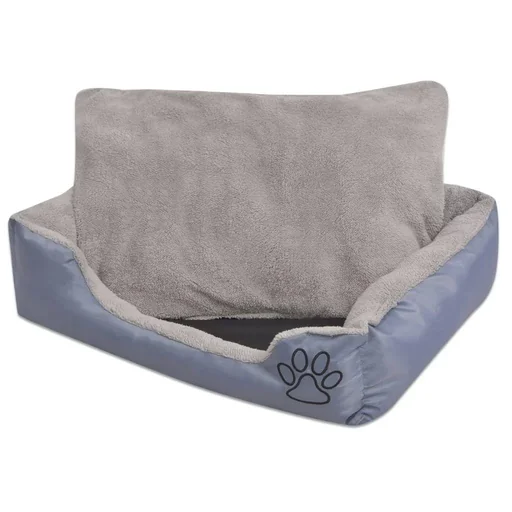 "Dog bed with padded cushion size S grey image"