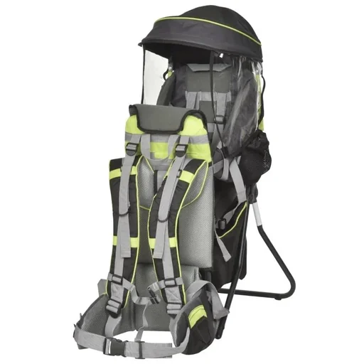 "Baby backpack strap green/black image"