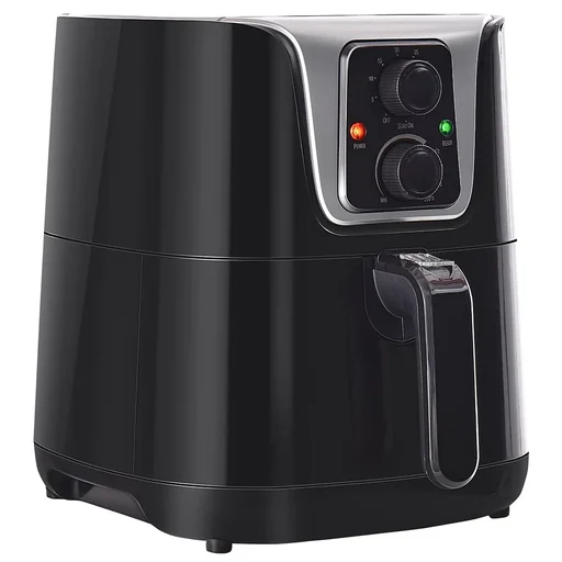 "4 L air fryer with dual button control, fast air circulation system, timer, non-stick basket image"