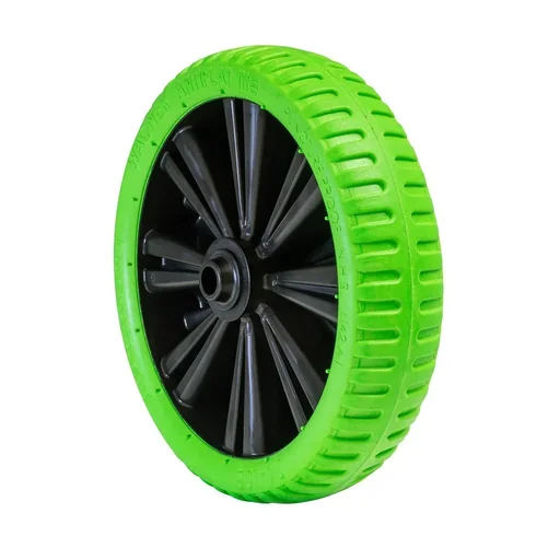 "Wheelbarrow wheel PUNCTURE-PROOF - Ø ​​wheel 332 mm, PU foamed wheel, plain bearing, rim 75 mm, axle 20 mm, load capacity 150 kg image"
