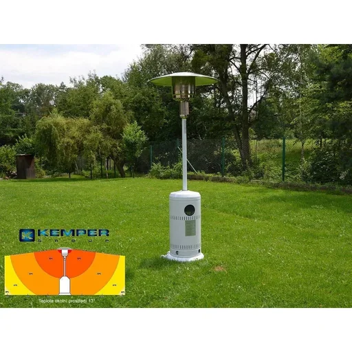 "Patio heater - Heater - Adjustable power - 12kW - 46x46x220cm - White image"