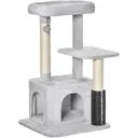 Cat tree with massage corner, cat cave, play ball, cat scratching post, sisal rope scratching posts, light grey, 48 x 48 x 80