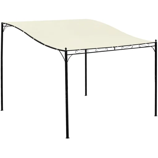 "Curved patio roof in cream white/black image"