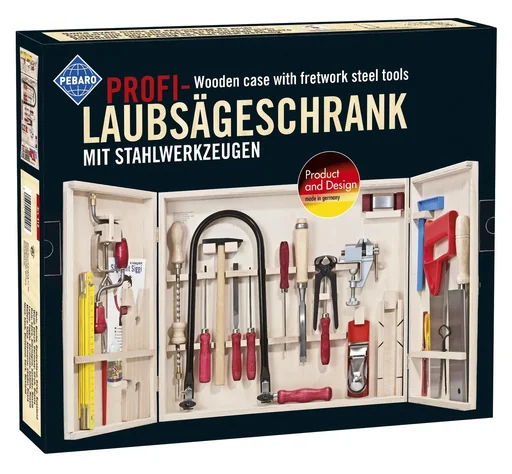 "Professional fretsaw cabinet with steel tools image"