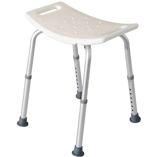 "Shower stool bath chair rectangular portable 8-way height adjustable image"