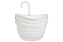 Shower hanger, shower organizer, with 3 baskets, white