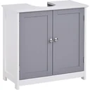 Vanity unit with adjustable shelves White+Grey