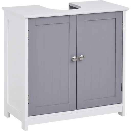 "Vanity unit with adjustable shelves White+Grey image"