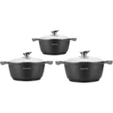 Marble casserole - set of 3 - 26 + 32 + 40 cm