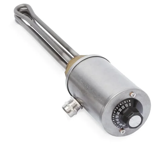 "Inschroefverwarmingselement G1 1/2, messing / V4A, regelaar 0-95°C, 3.0kW ID 270mm image"