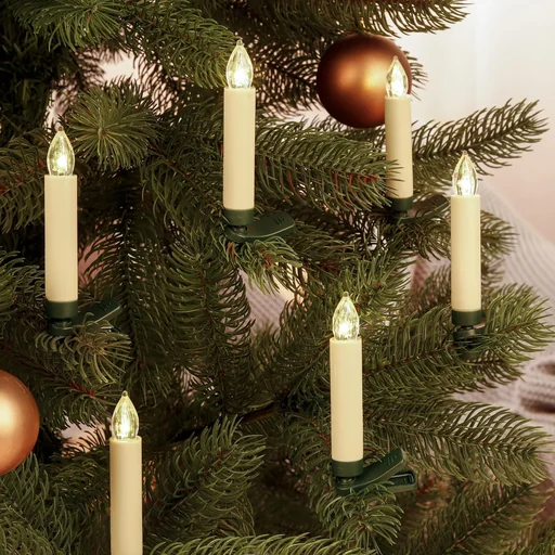 "LED Christmas candles wireless with FB 10er, indoor image"