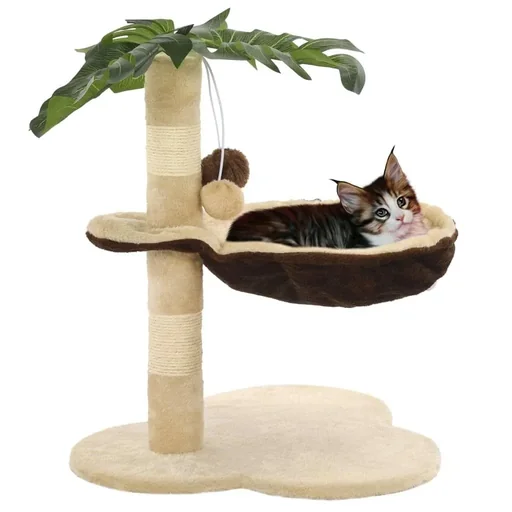 "Sisal scratching post 50 cm beige and brown image"