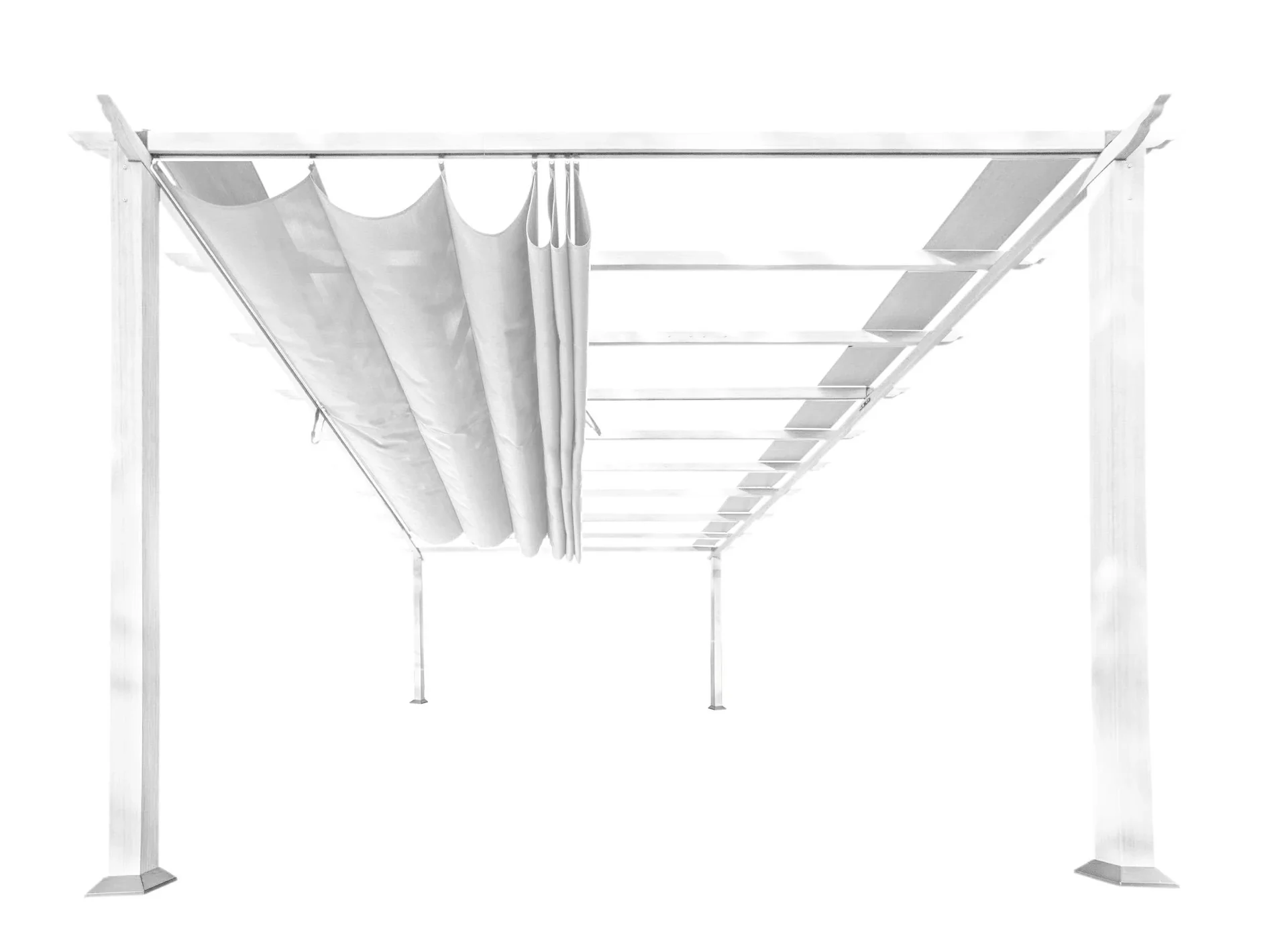 "Paragon Outdoor buitenpaviljoen „Florenz“ Wit - met verstelbaar zonnescherm image"