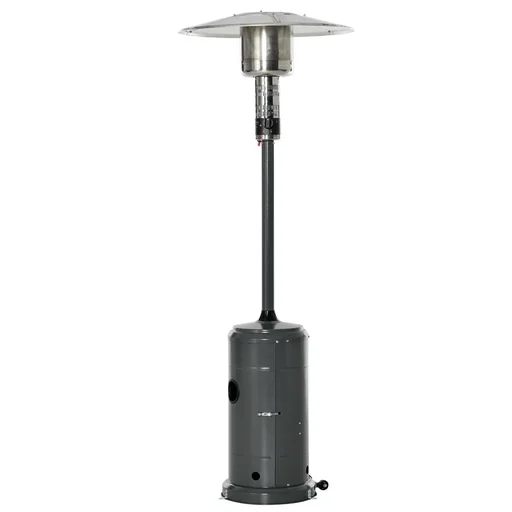 "Patio heater with rotary knob wheels Patio heater with automatic safety shutdown rollable gas image"