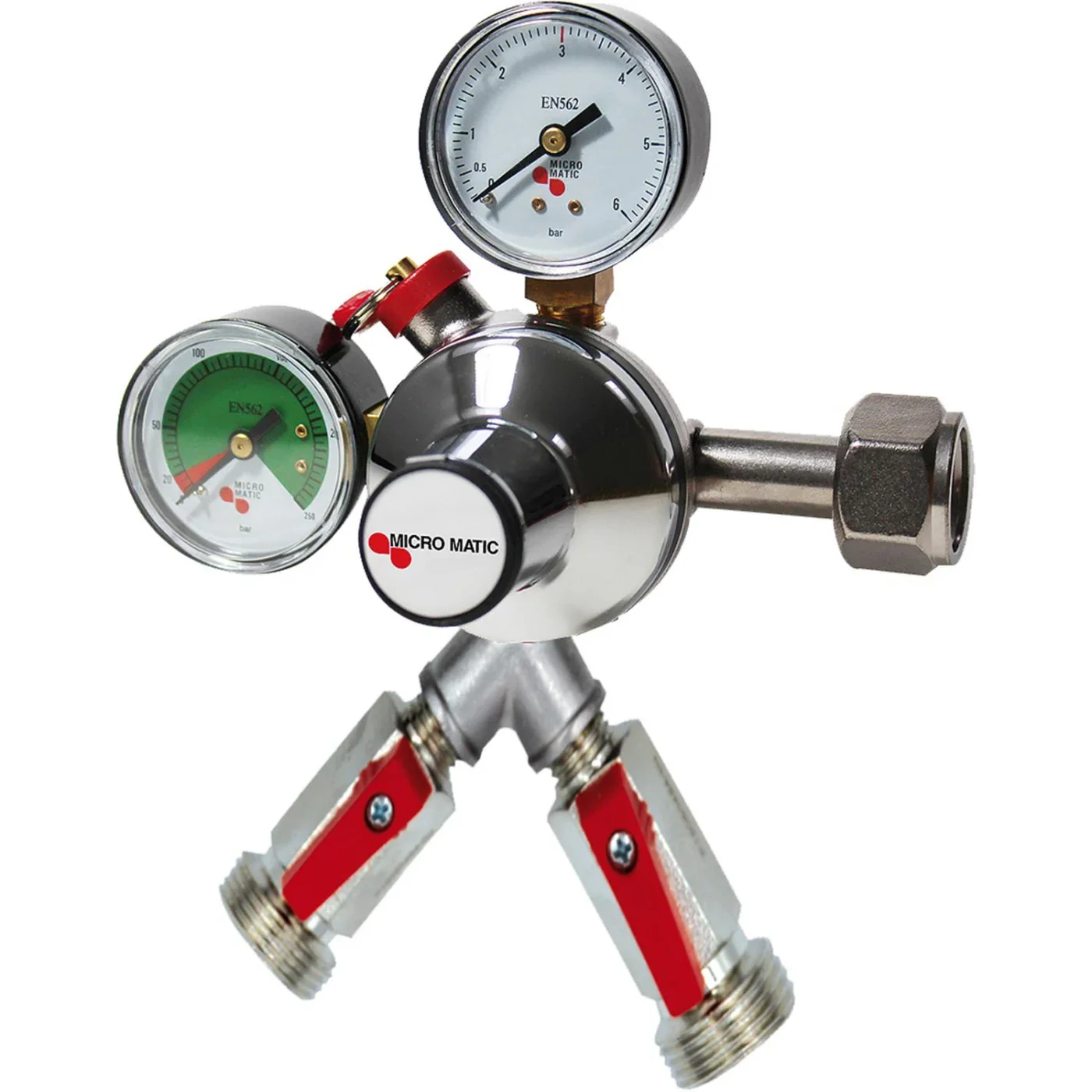 Reduceerventiel, drukregelaar CO2 - Premium Micro Matic 2-lijnen