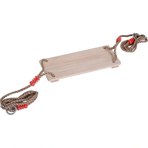 "Swing for children playground height-adjustable rope weatherproof natural L40 x W16 x H120 cm load capacity 70 kg image"