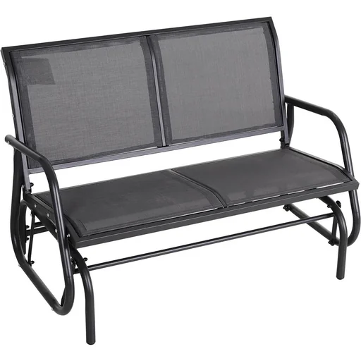 "Swing bench 2-seater garden bench garden swing bench park bench metal garden furniture gray 120 x 70 x 88 cm image"