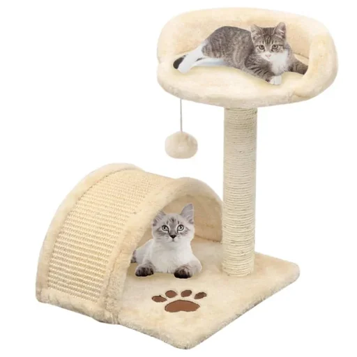 "Cat scratching post with sisal cat scratching post 40 cm beige and brown image"