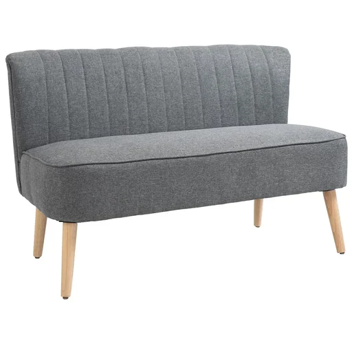 "2-seater fabric sofa upholstered sofa seating furniture lounge sofa wood foam light grey 117 x 56.5 x 77 cm image"
