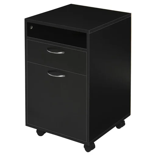 "Mobile container, filing cabinet, office container with drawer, office cabinet, storage container, chipboard, black, 40 x image"