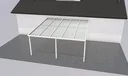 Patio roof Premium, white, 5100 x 5060 mm - Polycarbonate multi-wall sheets 16 mm, opal