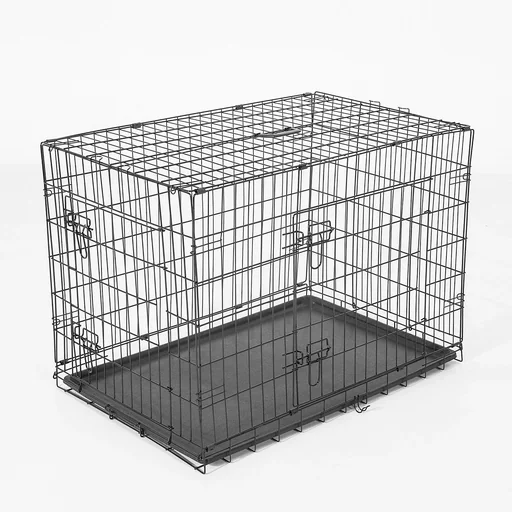 "Dog transport cage transport box wire cage dog box cage black L image"