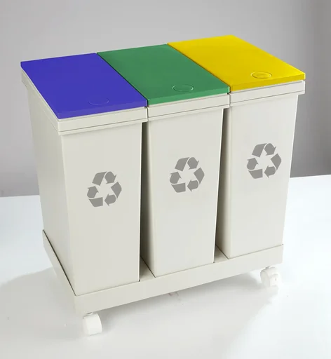 ""Genial" waste separation system, 3 bins, 53 x 33.5 x 52.5 cm image"