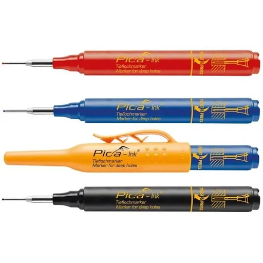 "Set of 3 markers 150/40 for deep holes - permanent - red, blue and black image"