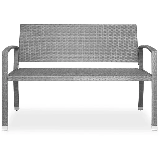 "Polyrotan garden bench - grey - 122x52x86cm image"