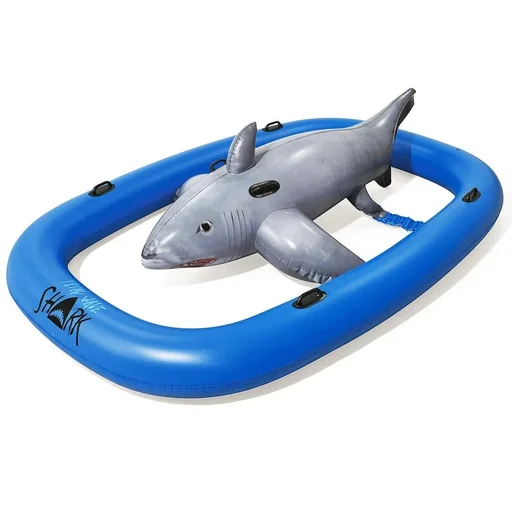 "Swimming band shark grey-blue 297x188x71cm image"