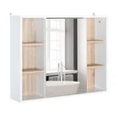 Bathroom mirror cabinet, white
