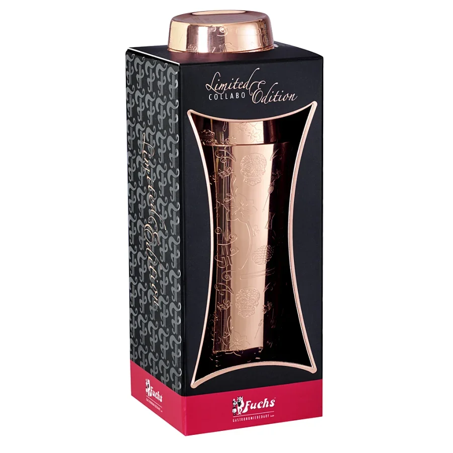 "Cocktailshaker - Collabo TIN on TIN roestvrij staal - 28oz/18oz - met gravure - verkoperd - Limited Edition image"