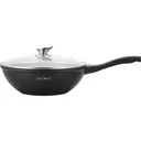 Marble-coated wok pan - black - 30 cm