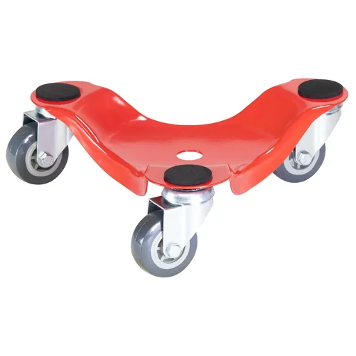 "Transport aid MM 1196, 25 x 25 x 7.5 mm, soft wheels Ø 50 mm, coated steel, red, load capacity 100 kg image"