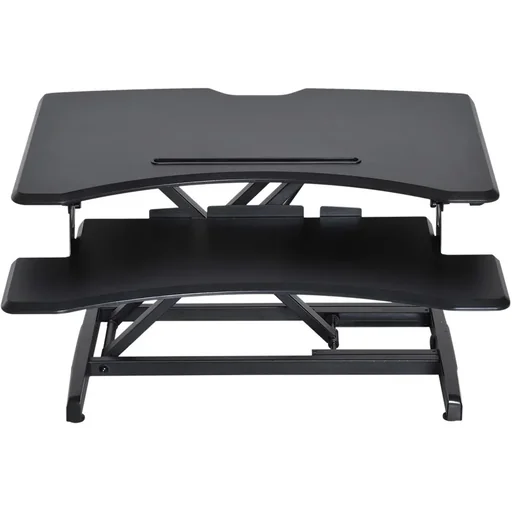 "Height-adjustable sit-stand desk, standing desk, black, L76 x W68 x H(12.5-42) cm image"