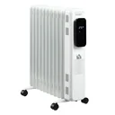 Oil-filled radiator, portable electric heater, 2290-2720W, 3 heat settings, 24-hour timing, with 4 castors, steel, 50.5 x 24 x 63 cm