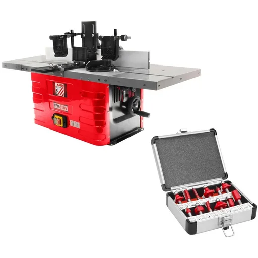 "Table milling machine - 1500W - 103.5x69x55.5 cm MET Holzmann Router Set - 12 pieces image"