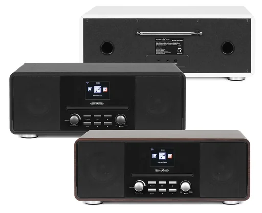 "Design Internet/DAB+/FM radio with Bluetooth, CD, AuxIn, Encoding, wood-colored, HRA19INT/WD image"