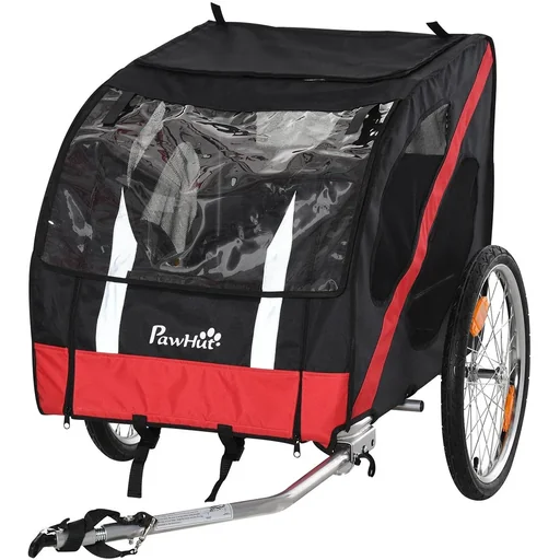 "Bicycle trailer for dogs black, red image"