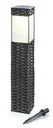 Solar LED floor lamp with solar module, rattan, daylight white